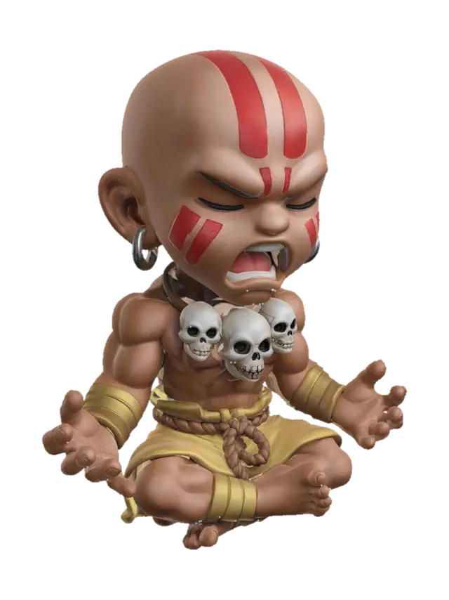 Crimson Skull Monk 3D model, vytvořený pomocí AI