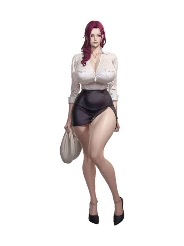 Crimson Elegance - Animegirl 3D model, vytvořený pomocí AI