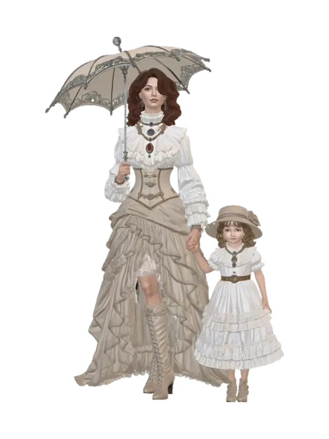 3D model for Elegance in Lace and Parasol