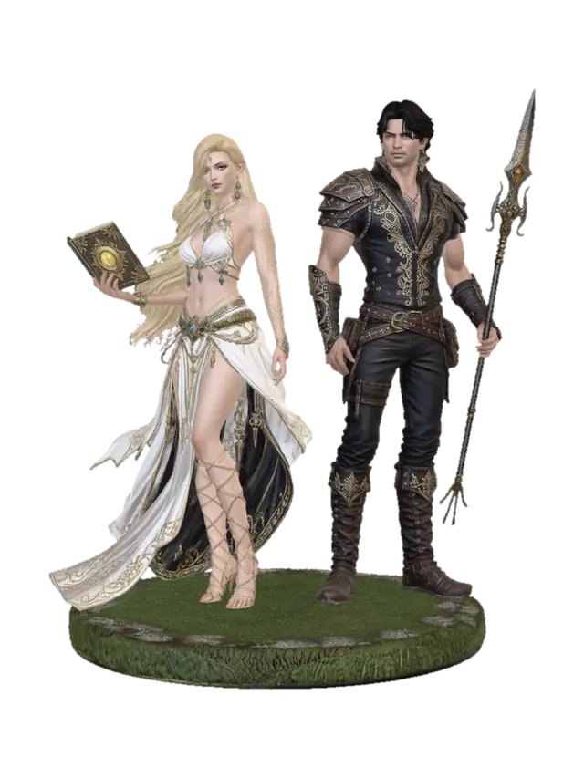 Modello 3D Dawnbound Guardians, generato dall’IA