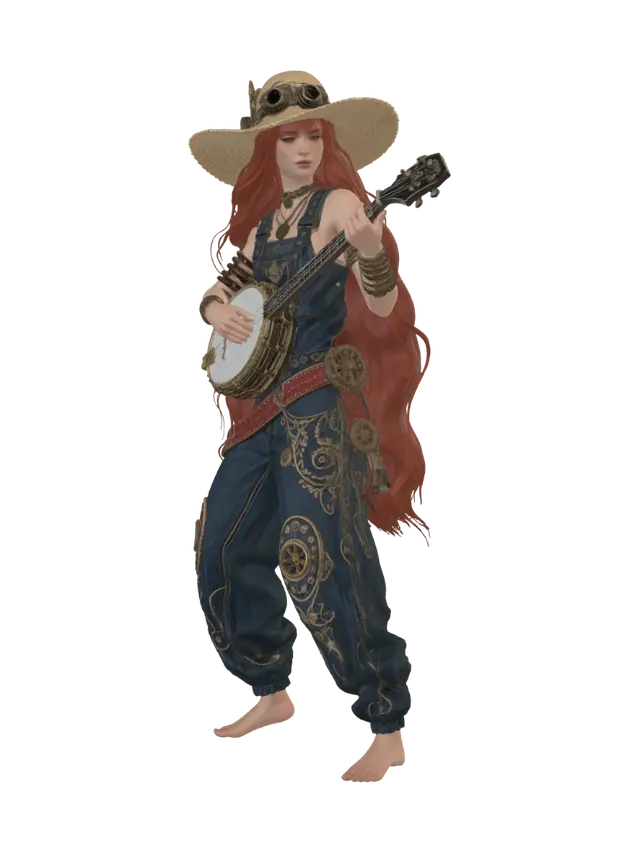 3D model for Steampunk Banjo Maiden