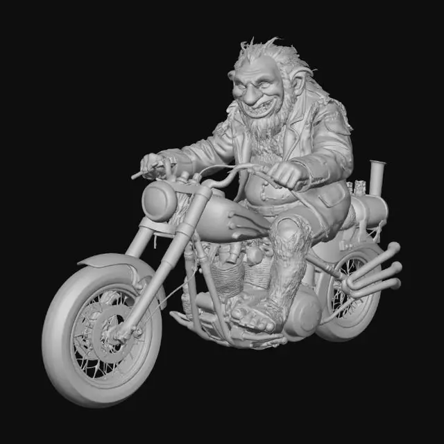 3D model for Fjord Troll on a Rusty Motorcycle