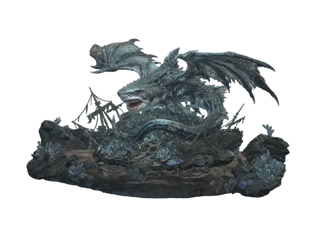 Aqua Dragon - Kraken 3D model, vytvořený pomocí AI