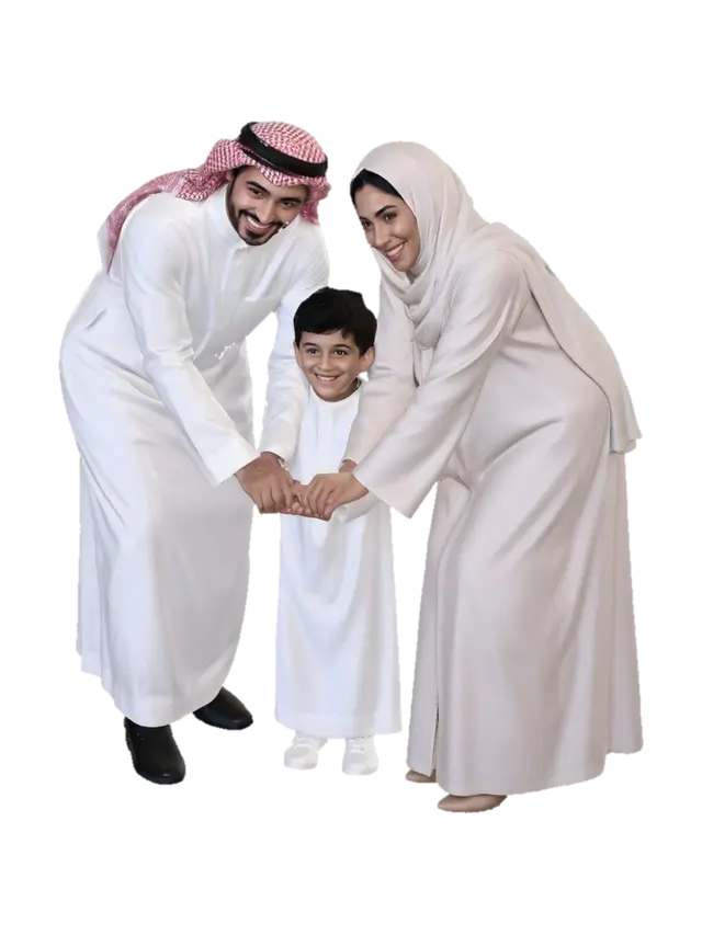 Family Bond in Tradition - Arab 3D model, vytvořený pomocí AI