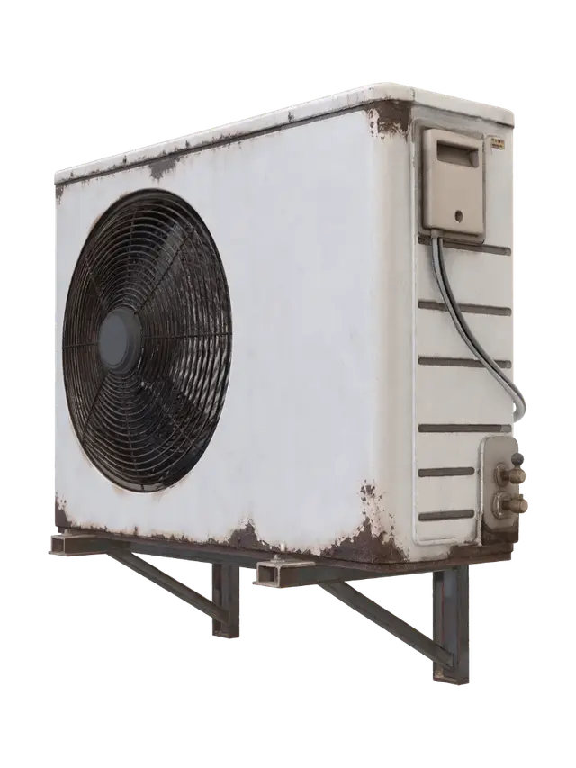 Modello 3D Rusty Outdoor Air Conditioner - Unit, generato dall’IA