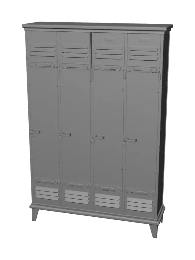 3D model for Four Rusty Lockers