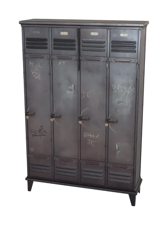 3D model for Four Rusty Lockers