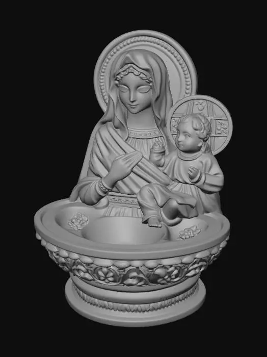 3D model for Madonna and Child Candle Holder