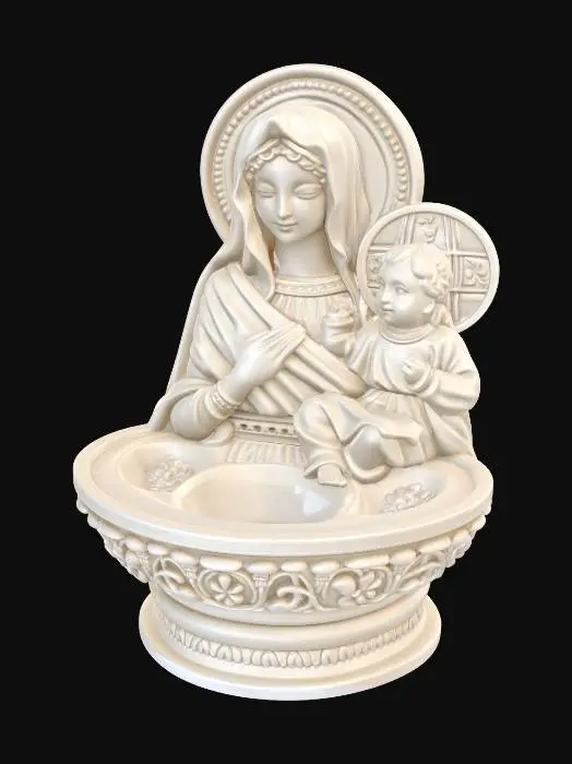 3D model for Madonna and Child Candle Holder