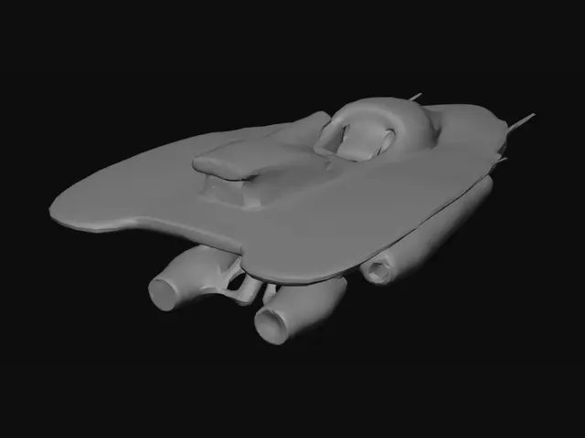 3D model for sci fi  hoverbike separated parts