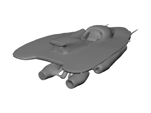 3D model for sci fi  hoverbike separated parts