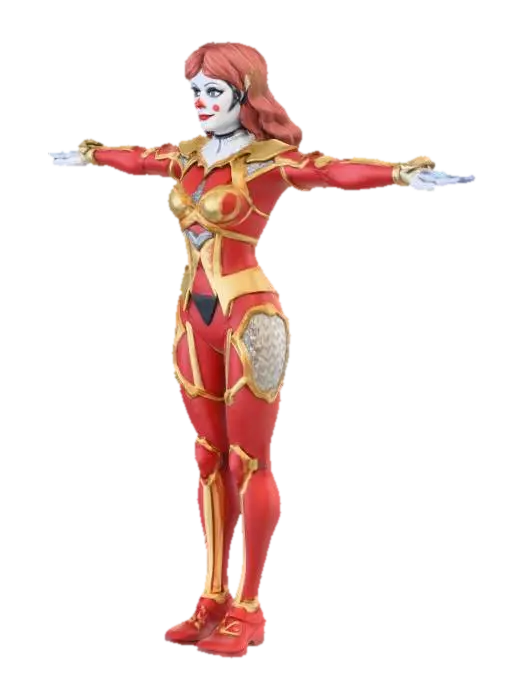 Harlequin's Masquerade - Mime 3D model, vytvořený pomocí AI