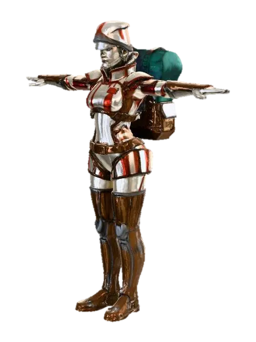 Female Markswoman - Candycane 3D model, vytvořený pomocí AI