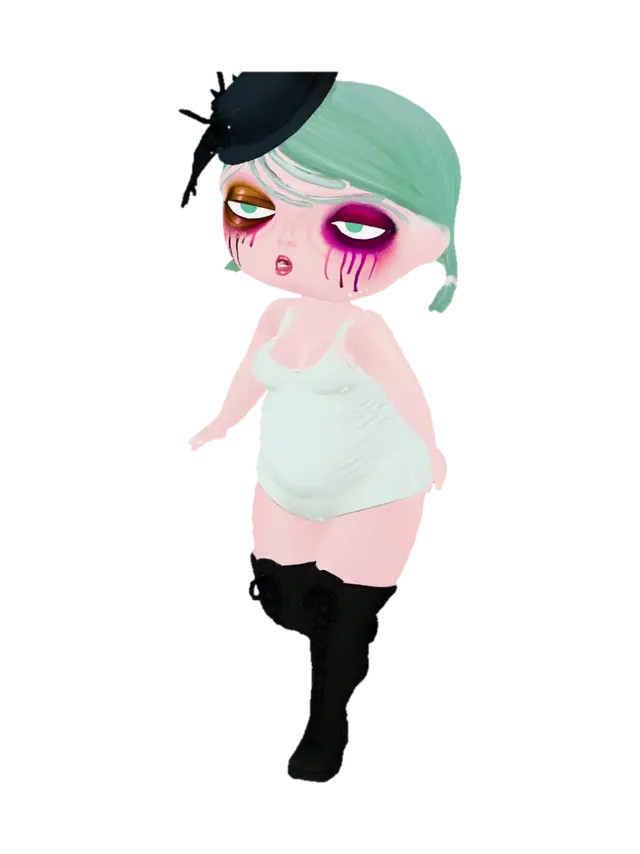 Rainbow Tears Doll - Cuteface 3D model, vytvořený pomocí AI
