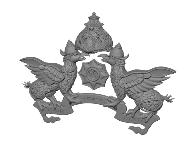 3D model for Golden Twin Phoenix Crest