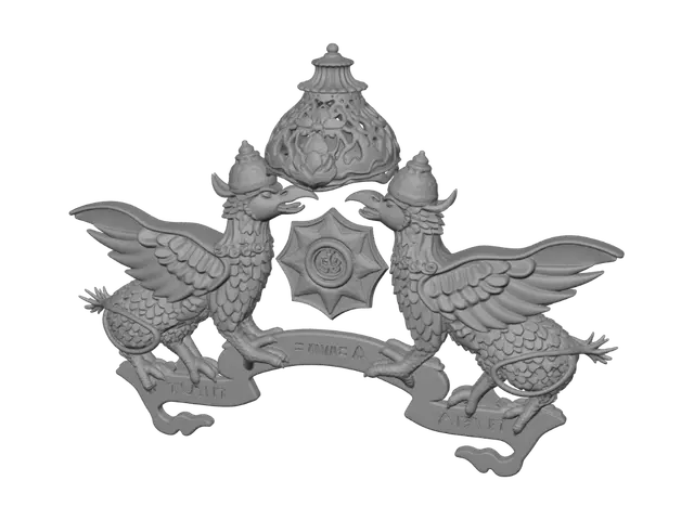 3D model for Golden Twin Phoenix Crest