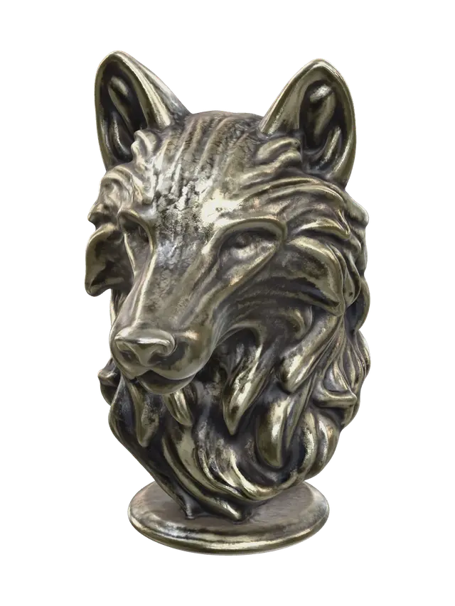 Stylized Wolf Head - Wolfhead 3D model, vytvořený pomocí AI