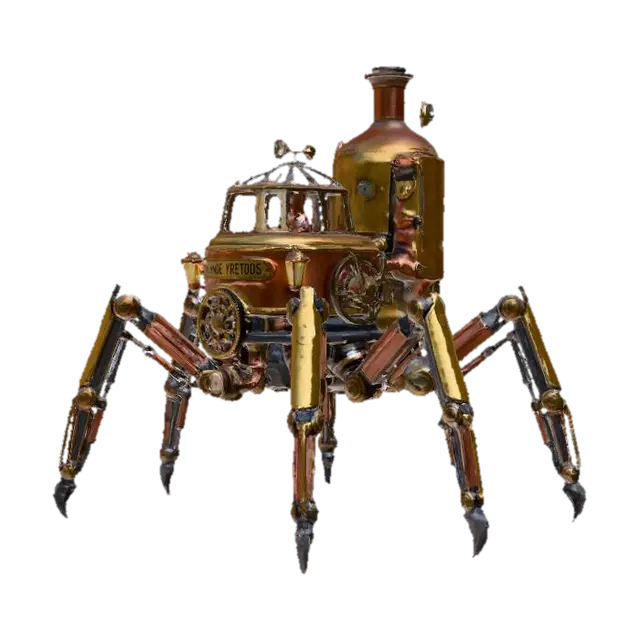 3D model for a steampunk hexapod spider robot