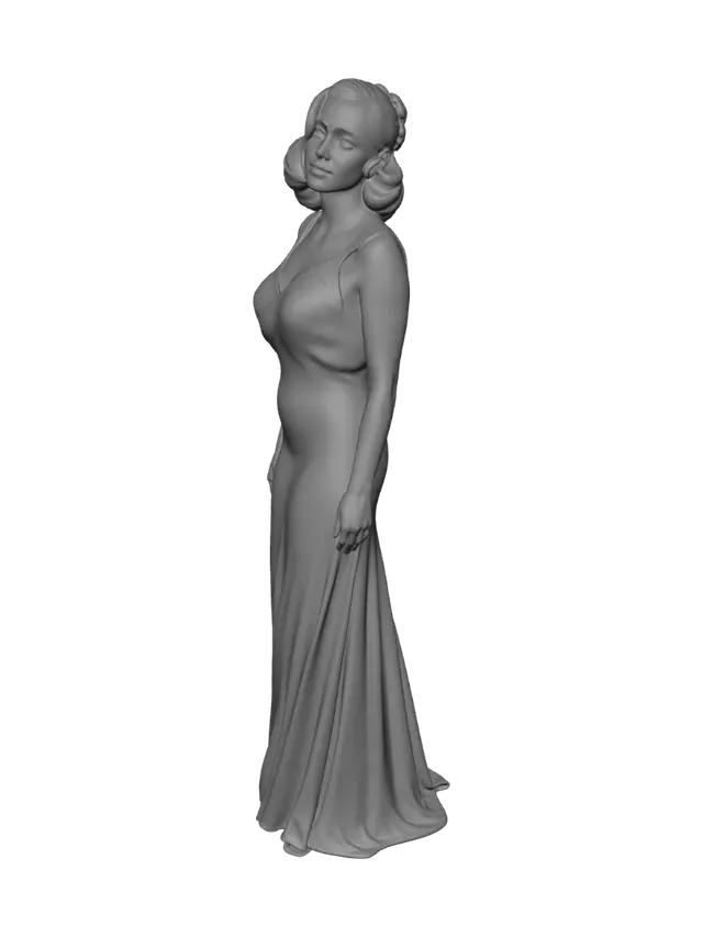 3D model for Elegance in an Abstract Silk Gown