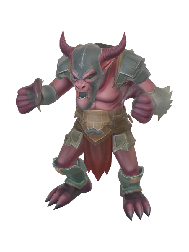 3D model for Stylized low-poly fantasy dungeon creature, compact proportions,
large head and hands, readable silhouette, simple armor pieces,
colorful hand-painted textures, neutral A-pose, symmetrical design,
game-ready character, isolated, no environment, no baked shadows