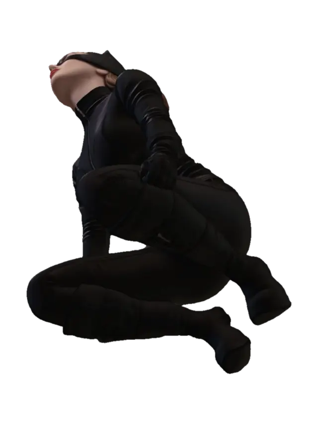 Kneeling Catwoman - Catlike 3D model, vytvořený pomocí AI
