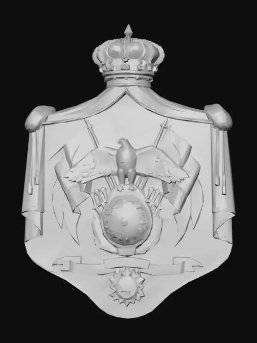 3D model for Heraldic Crest with Crown and Eagle