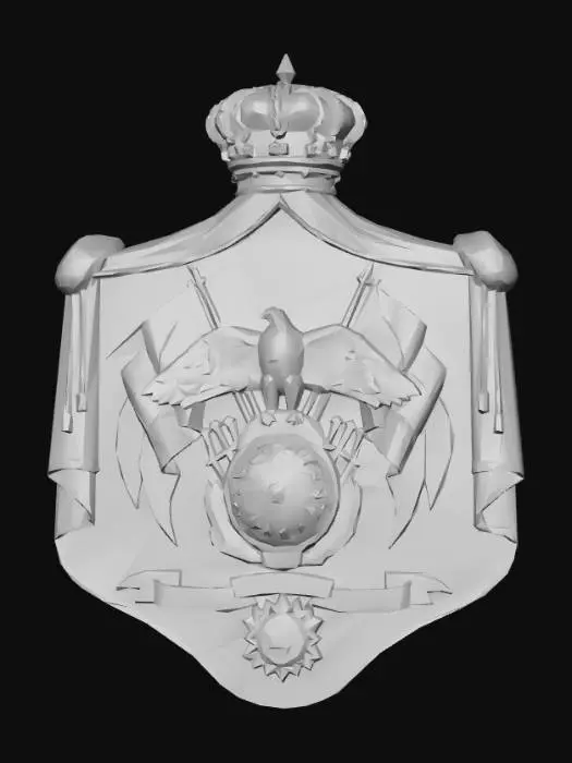 3D model for Heraldic Crest with Crown and Eagle