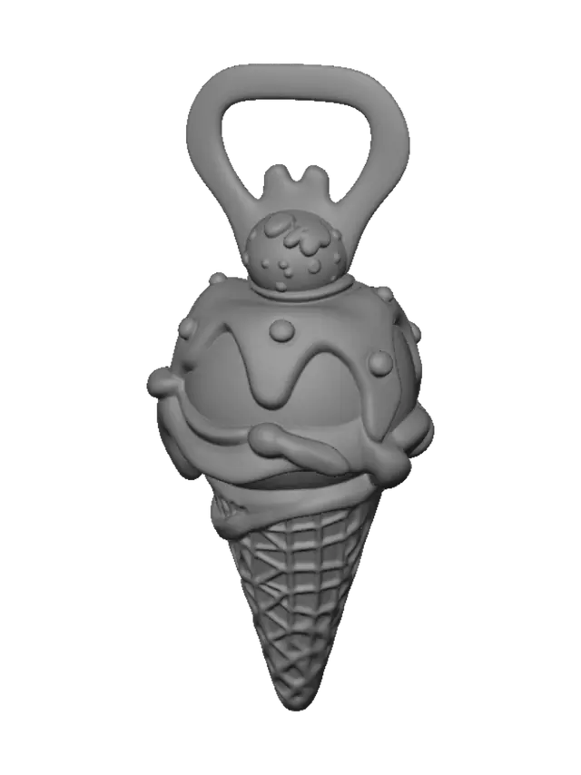 3D model for Strawberry Sundae Bottle Opener