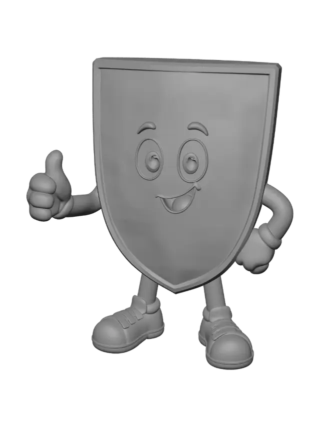 3D model for Green School Shield Mascot