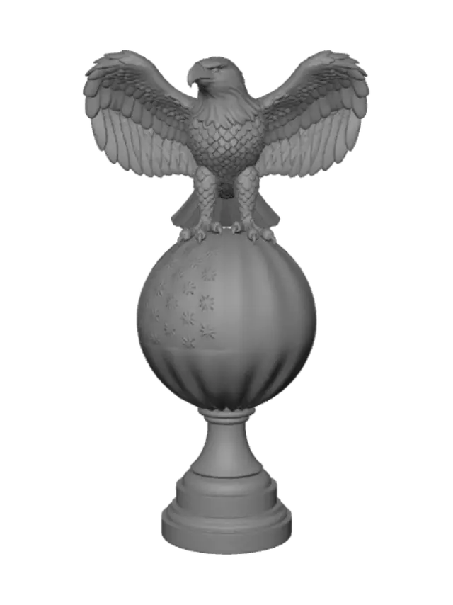 3D model for Eagle American flag on a trophy, ultra realistic textures, 8k