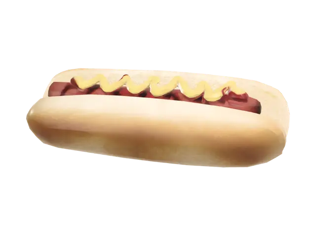 3D model for Hot Dog with Mustard