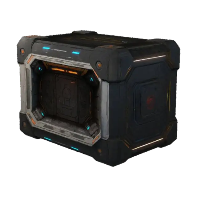 sci-fi crate 3D model, vytvořený pomocí AI