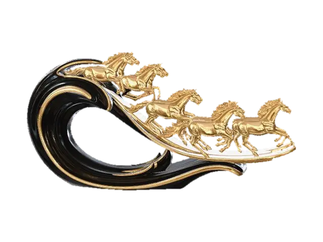 3D model for Five Golden Horses on a Wave