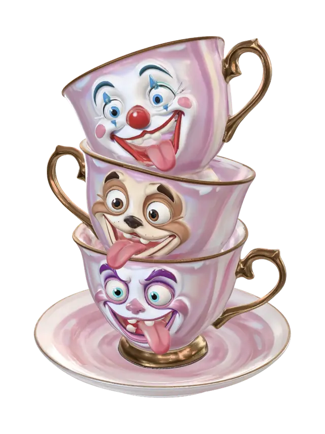 3D model for Three Smiling Teacups