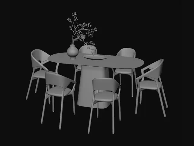 3D model for Serene Oval Dining