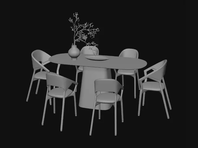 3D model for Serene Oval Dining