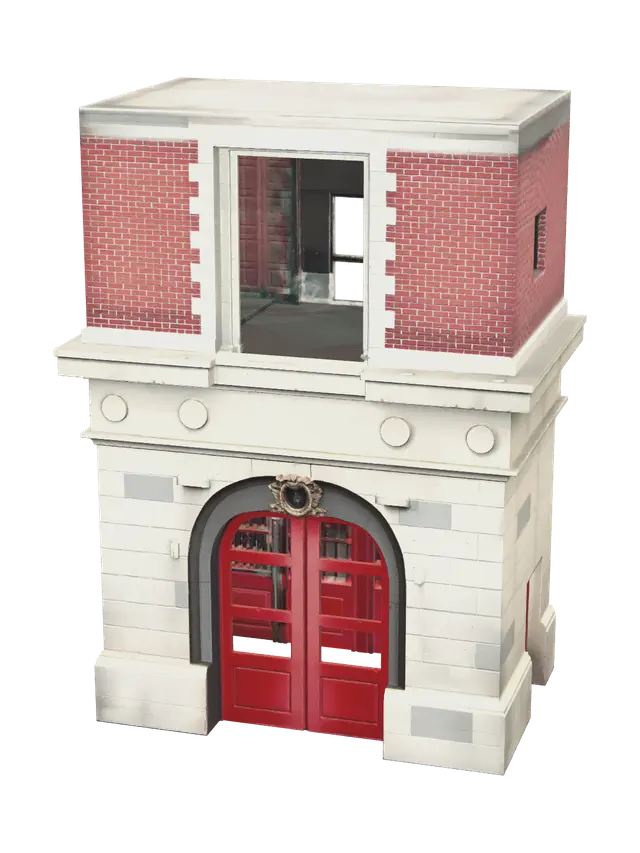Stylized Ghostbusters Firehouse 3D model, vytvořený pomocí AI