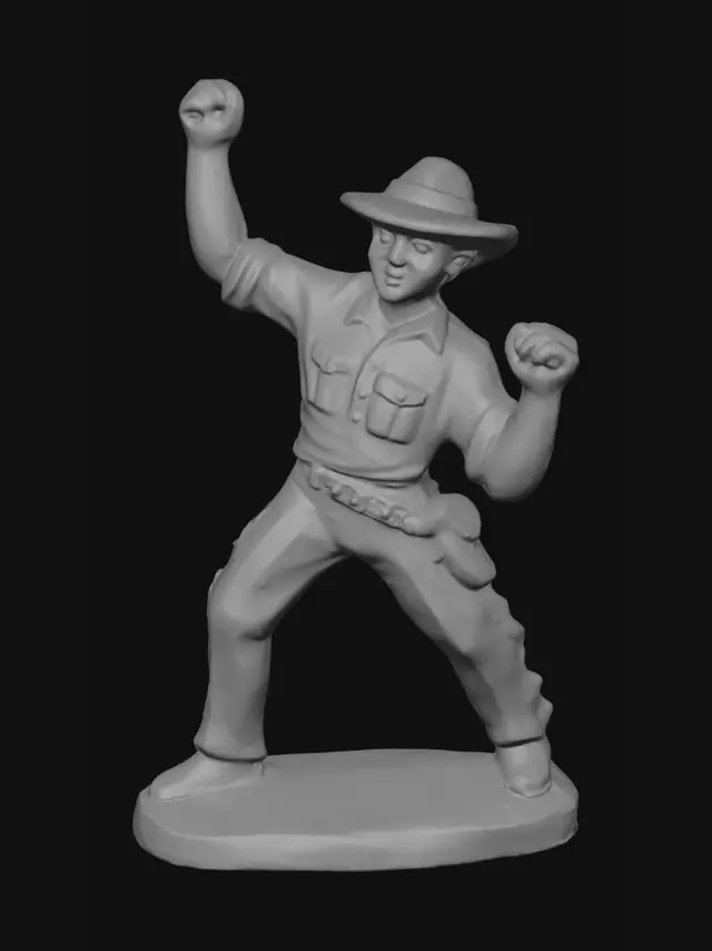 3D model for Cowboy with Raised Arm