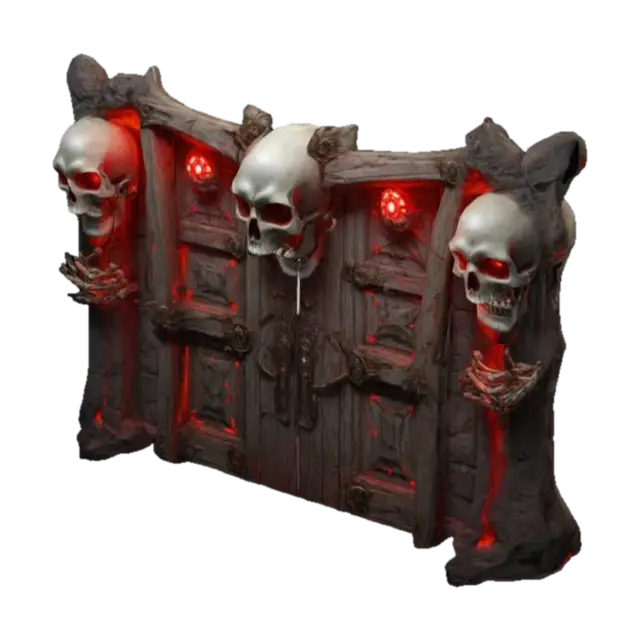doors, death, made by bones, skull for the doors frame, eyes of all skull are… - Highquality 3D model, vytvořený pomocí AI