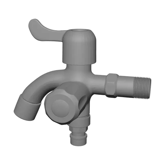 3D model for Diverter faucet with hose connector