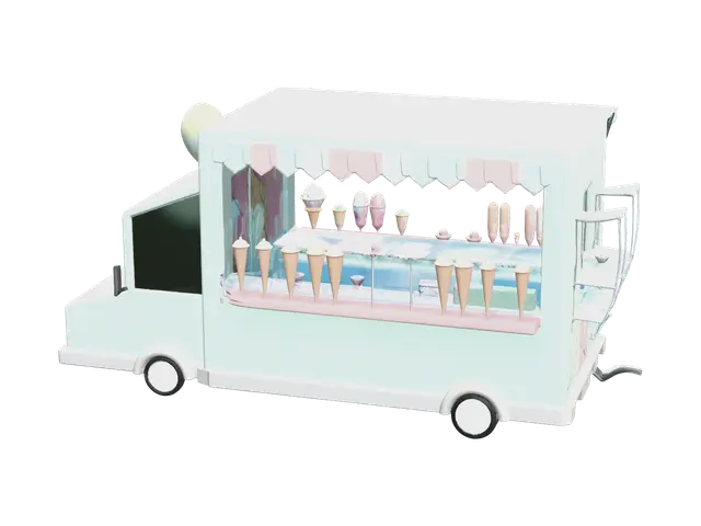 Ornate Food Truck - Foodtruck 3D model, vytvořený pomocí AI