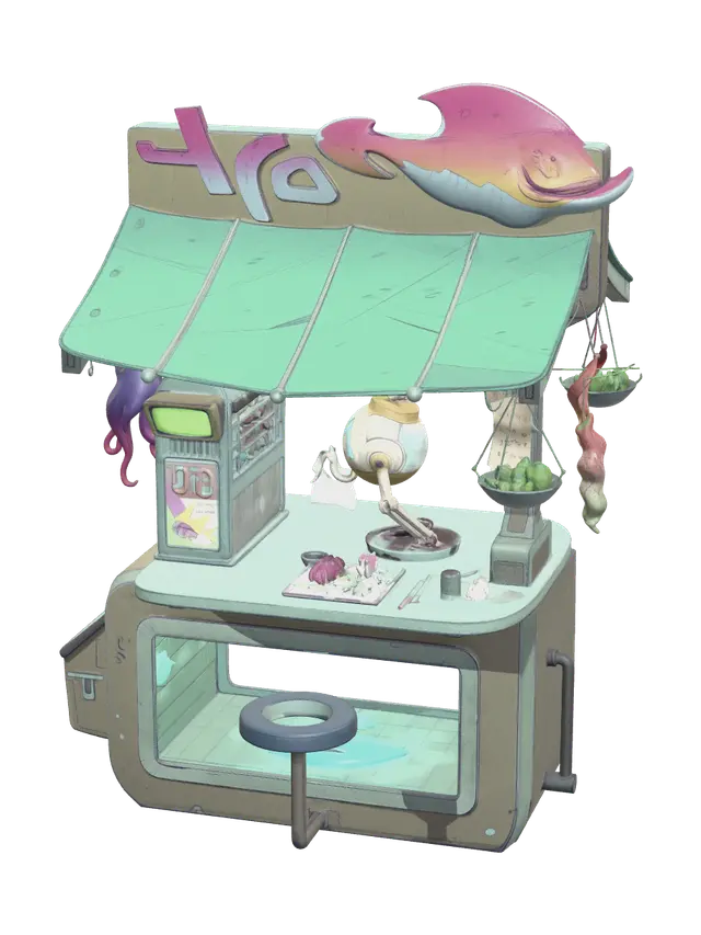 Stylized Food Truck - Foodtruck 3D model, vytvořený pomocí AI
