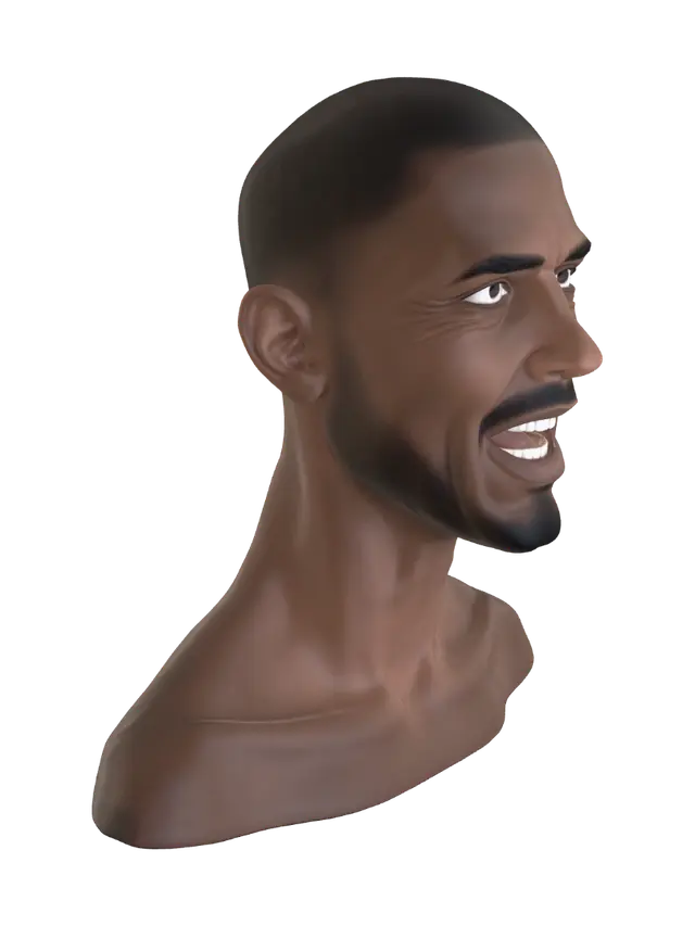 Open Mouth - Facial 3D model, vytvořený pomocí AI