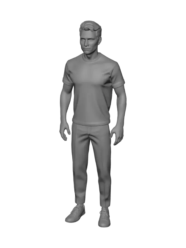 3D model for Casual Avatar in White Tee