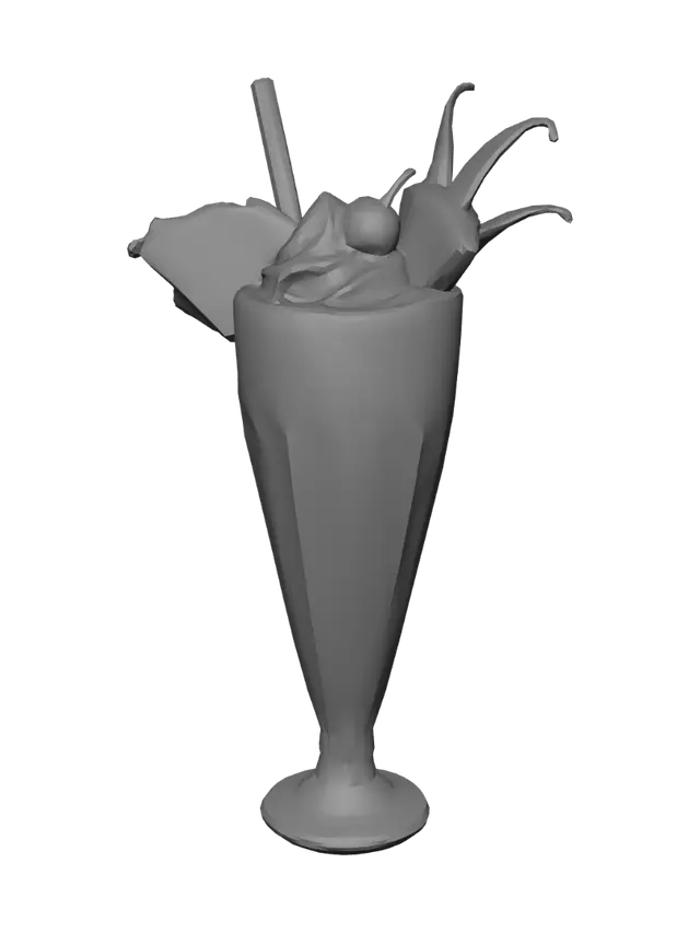 3D model for highly detailed, realistic, pina colada in a glass