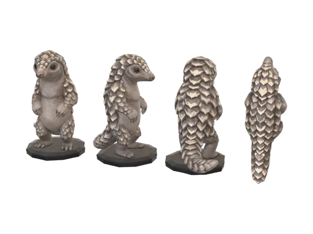 Pangolin - Charactermodel 3D-model, gegenereerd door AI