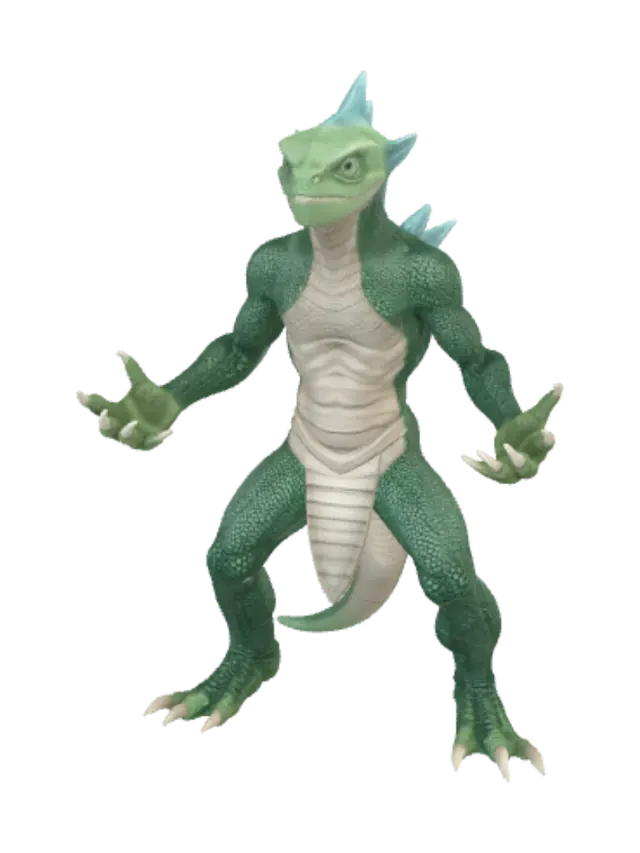 Modello 3D A humanoid lizardman warrior character, a bipedal reptilian humanoid with a strong… - Cg, generato dall’IA