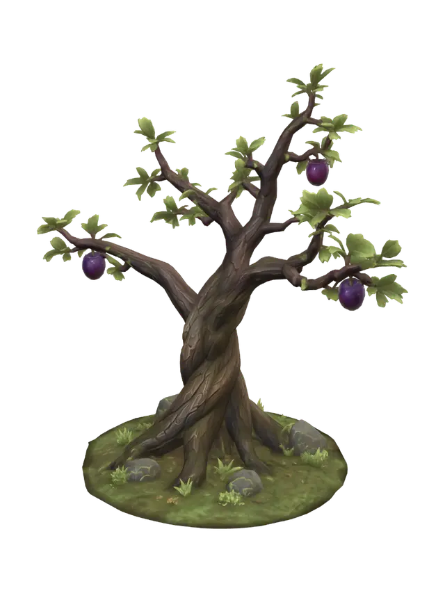 Twisted Plum Tree - Folkart 3D model, vytvořený pomocí AI