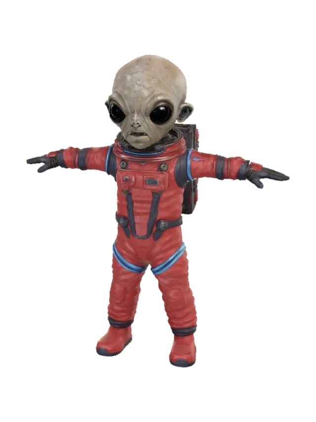 Modello 3D Alien Explorer - Utopian, generato dall’IA
