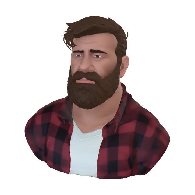 Bearded Sentinel - Torso 3D model, vytvořený pomocí AI